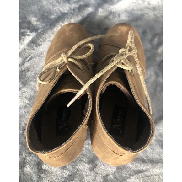 Natural Reflections Wedge Shoe Women’s Brown Lace Boot Size 8 1/2 - Picture 5 of 9